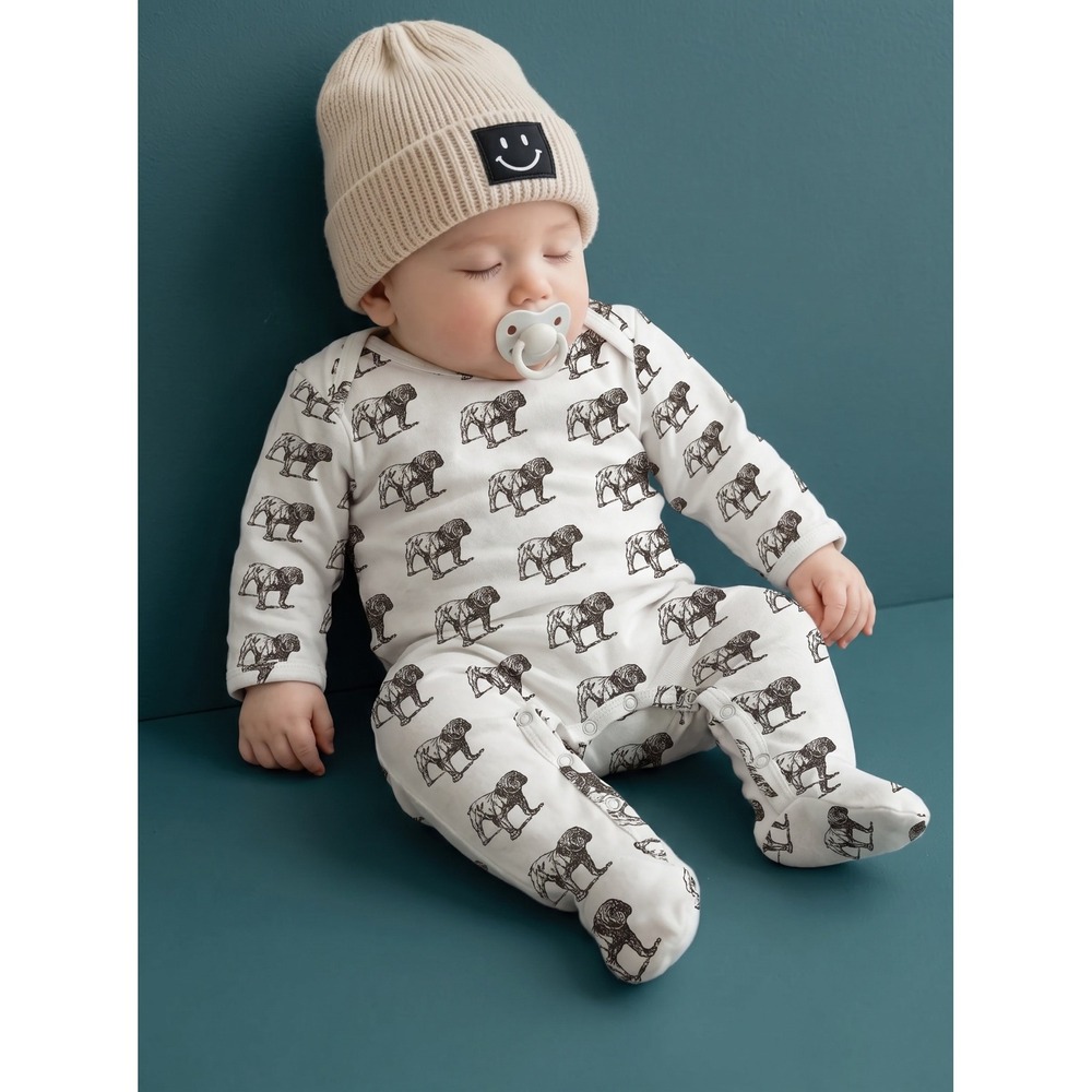 Kate Quinn English Bulldog Organic Cotton Footed Sleeper 0-3M